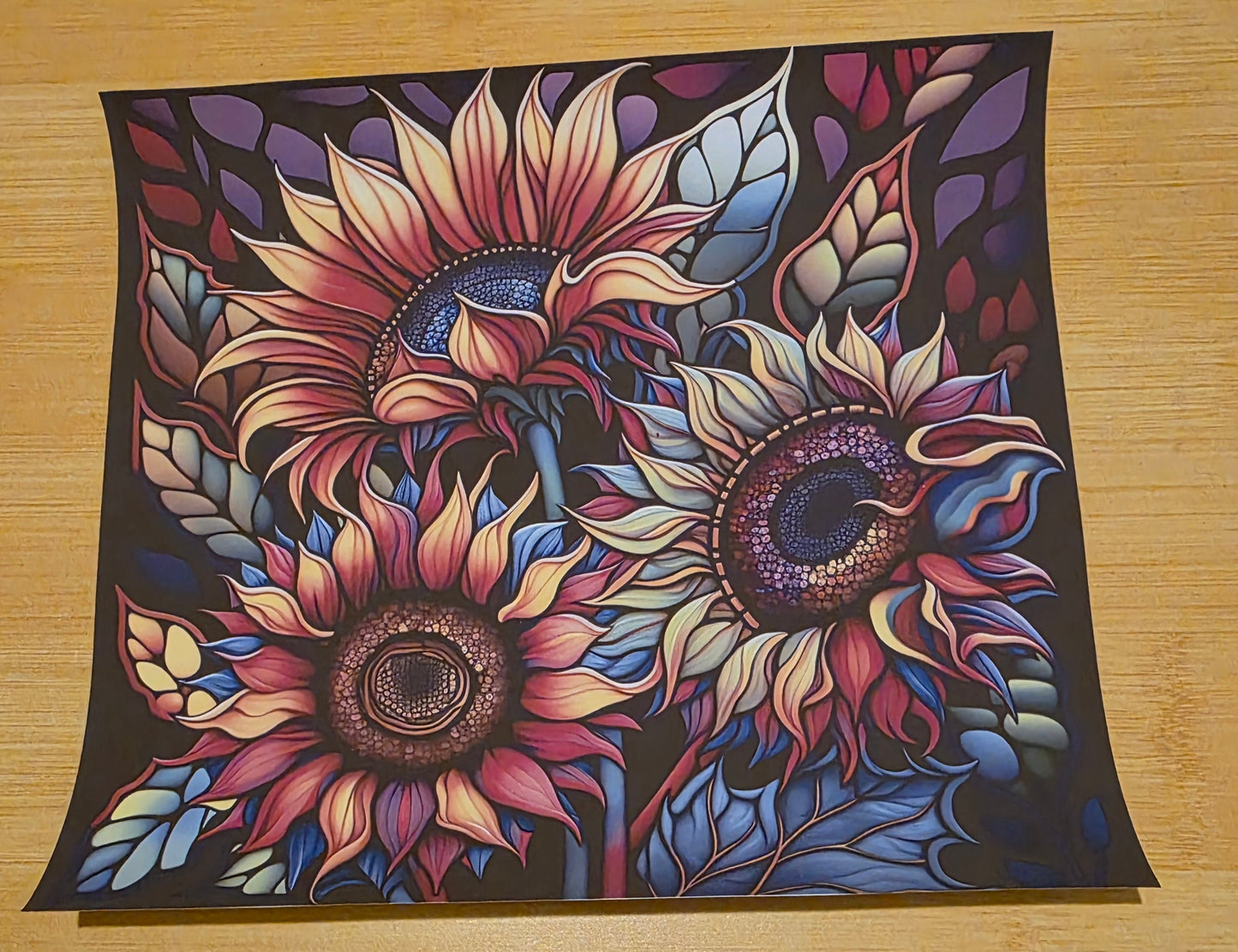 Colorful sunflowers