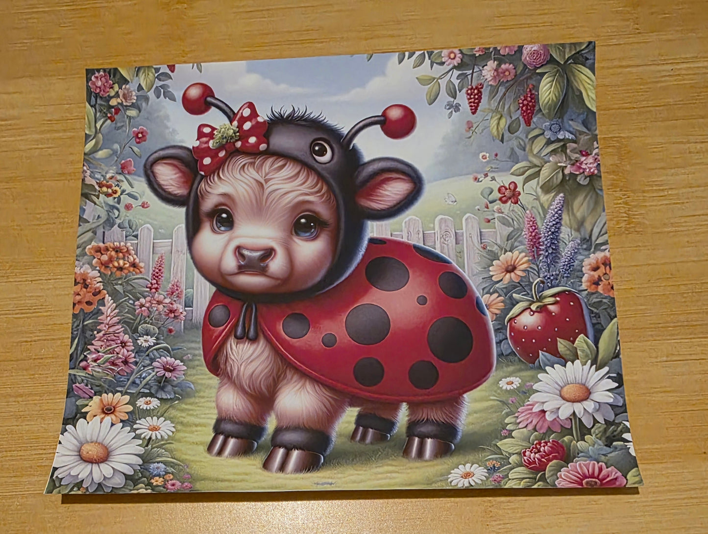 Lady bug Highland cow