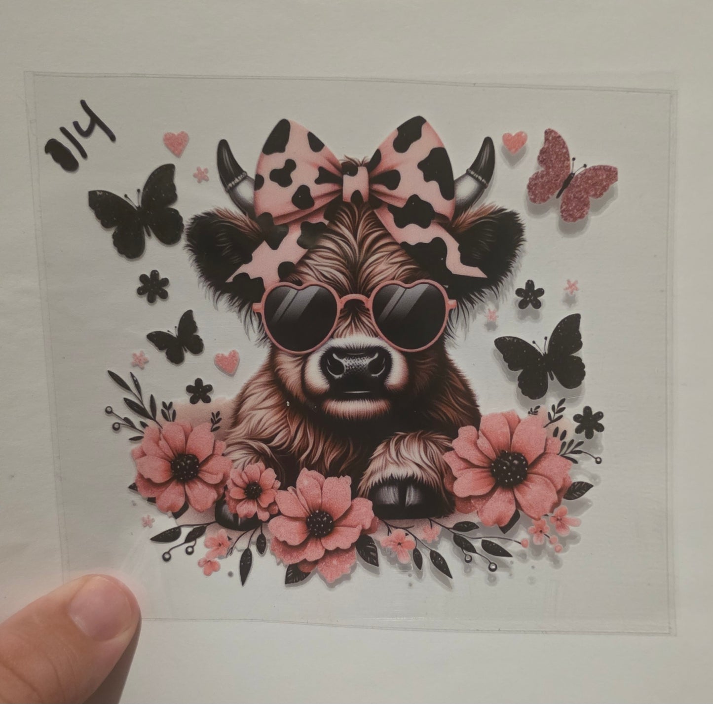 Highland cow Butterflies & Flowers