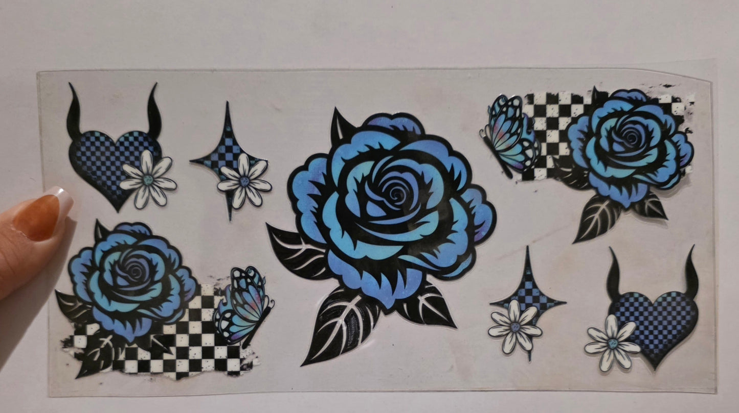 Blue rose and flower