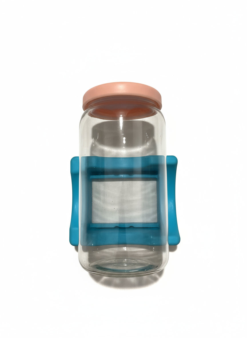 Glass with Pink silacone lid