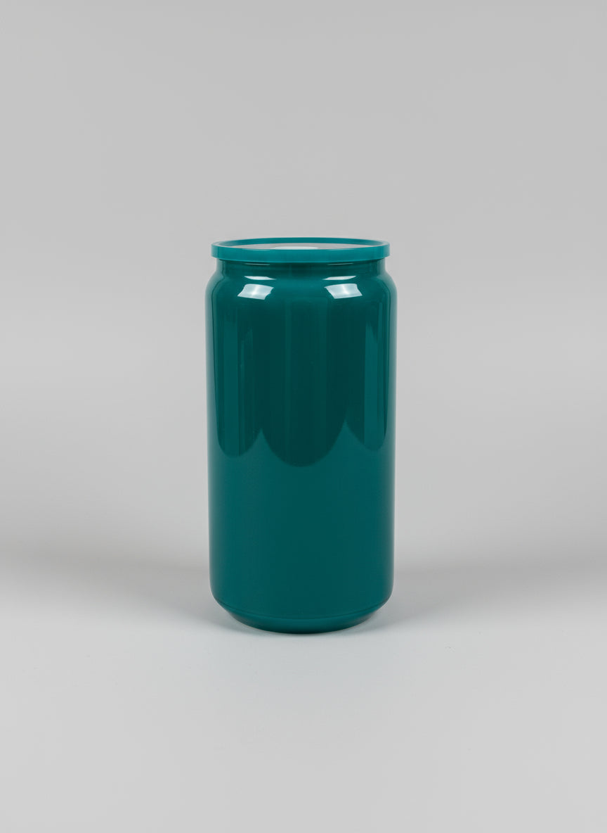 Green glass cup