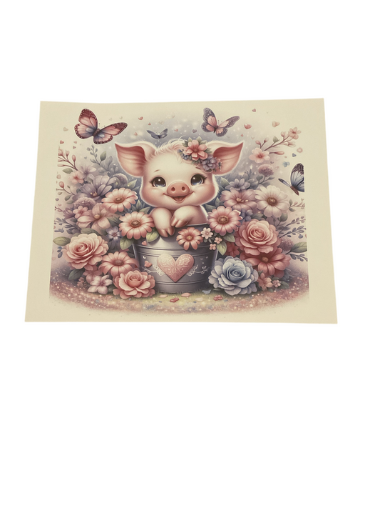 Pig with flowers