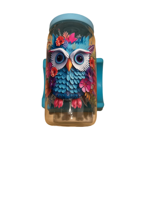 Owl With blue rubber lid