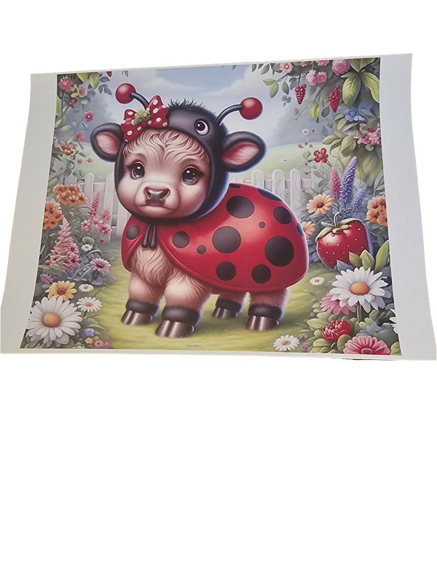 Lady bug Highland cow