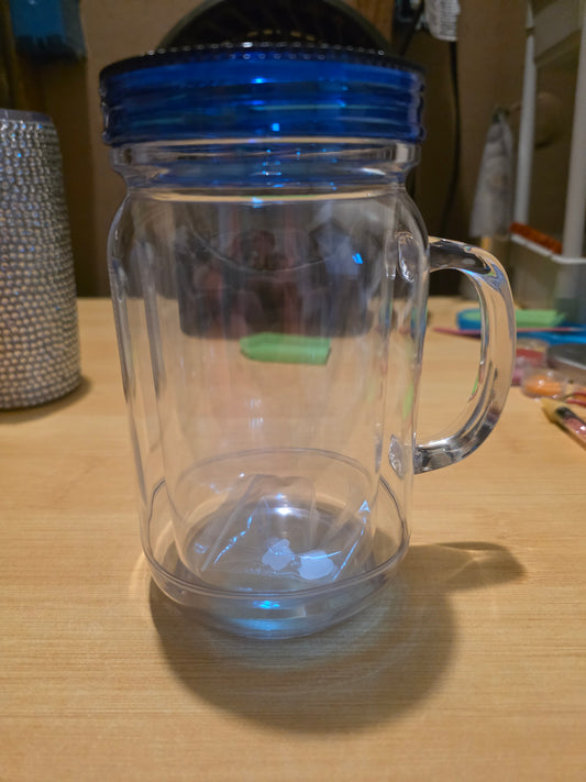 Blue 20oz snow globe mug