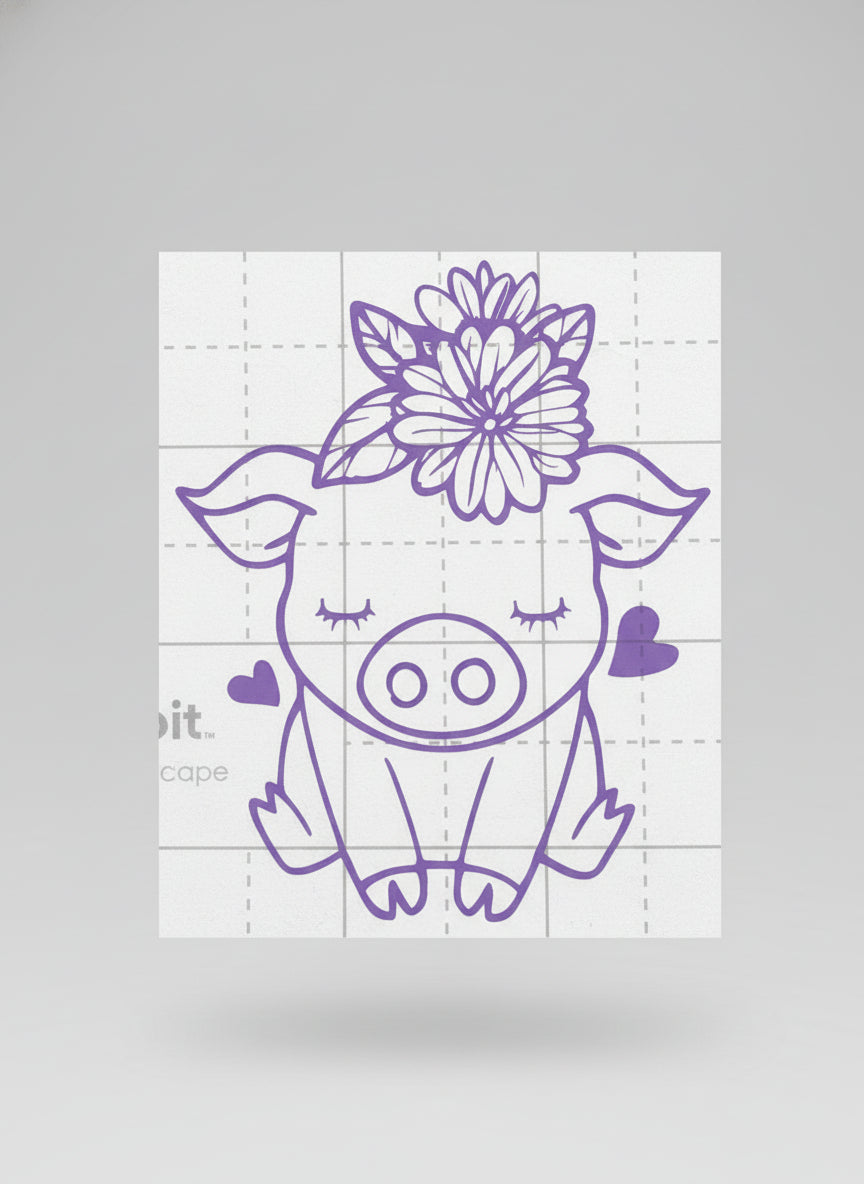 Pig With Flower head band (Decal)