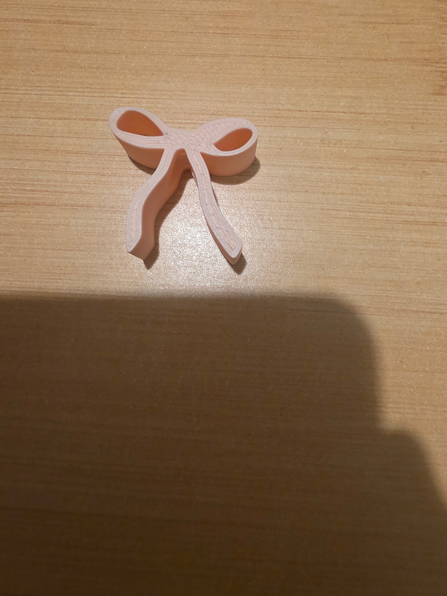 Light pink bow straw topper
