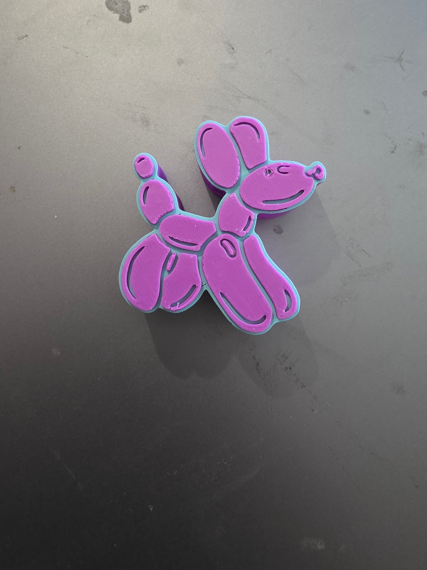 Dark Purple Balloon Dog straw topper
