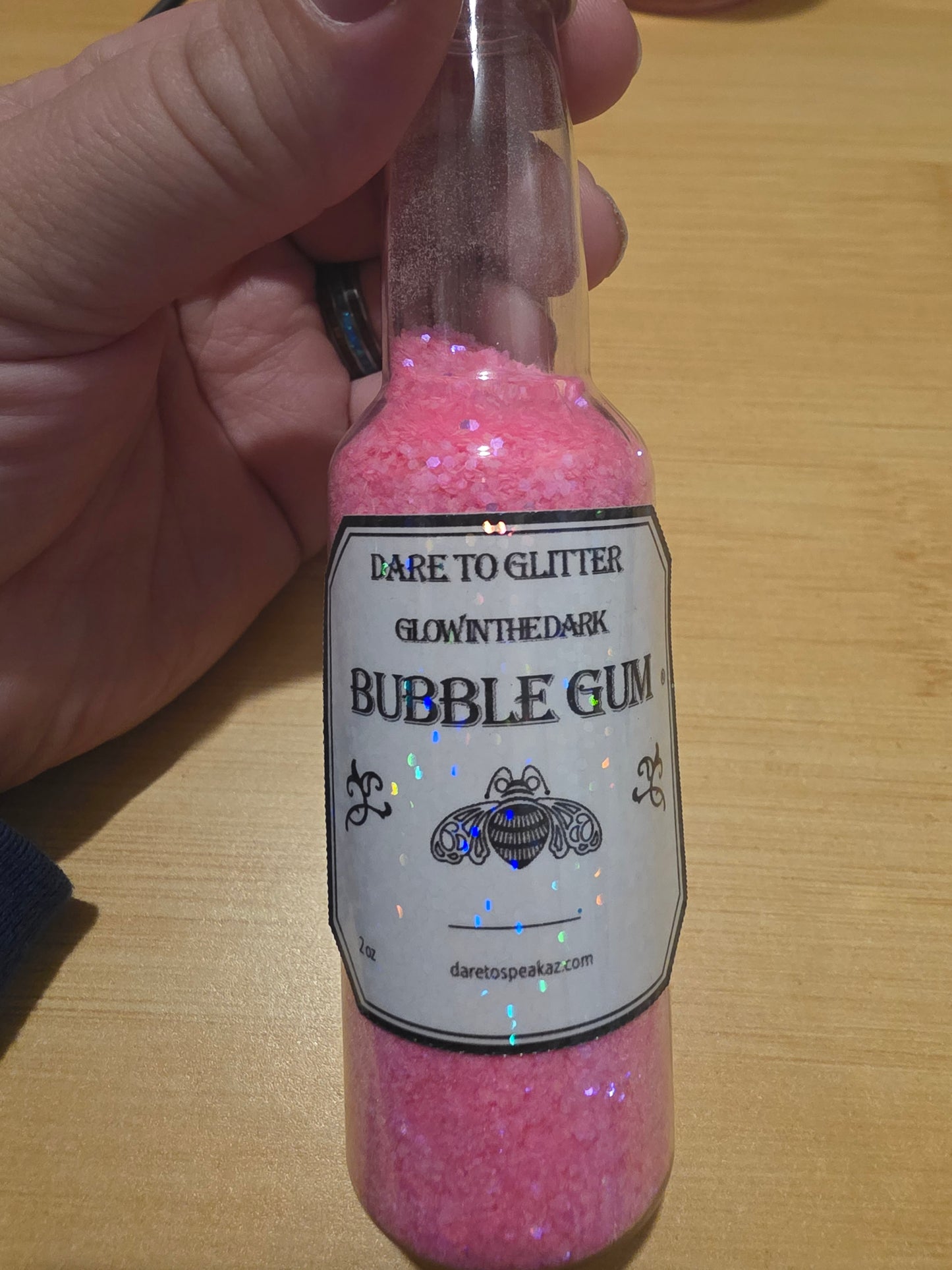 #803 Bubble Gum Glow In the Dark FIne Glitter