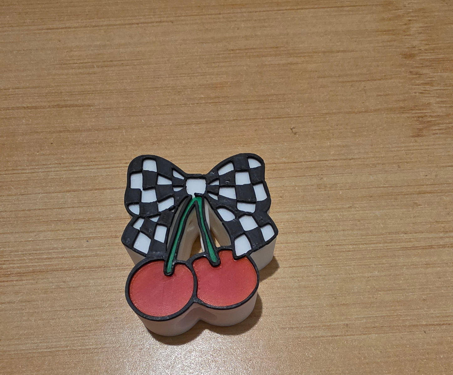 Checkerd Cherrys straw toppers
