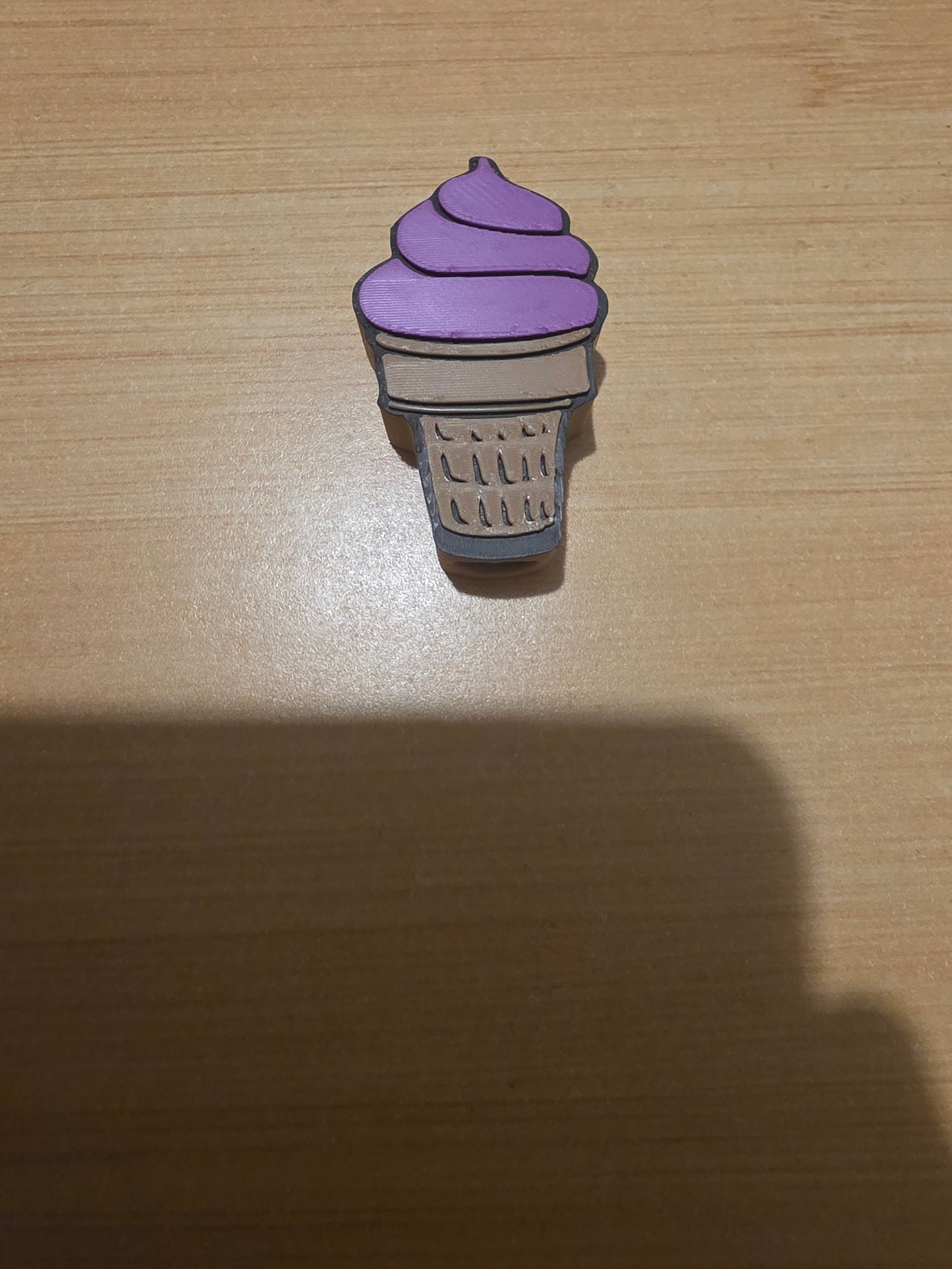Purple ice cream straw topper