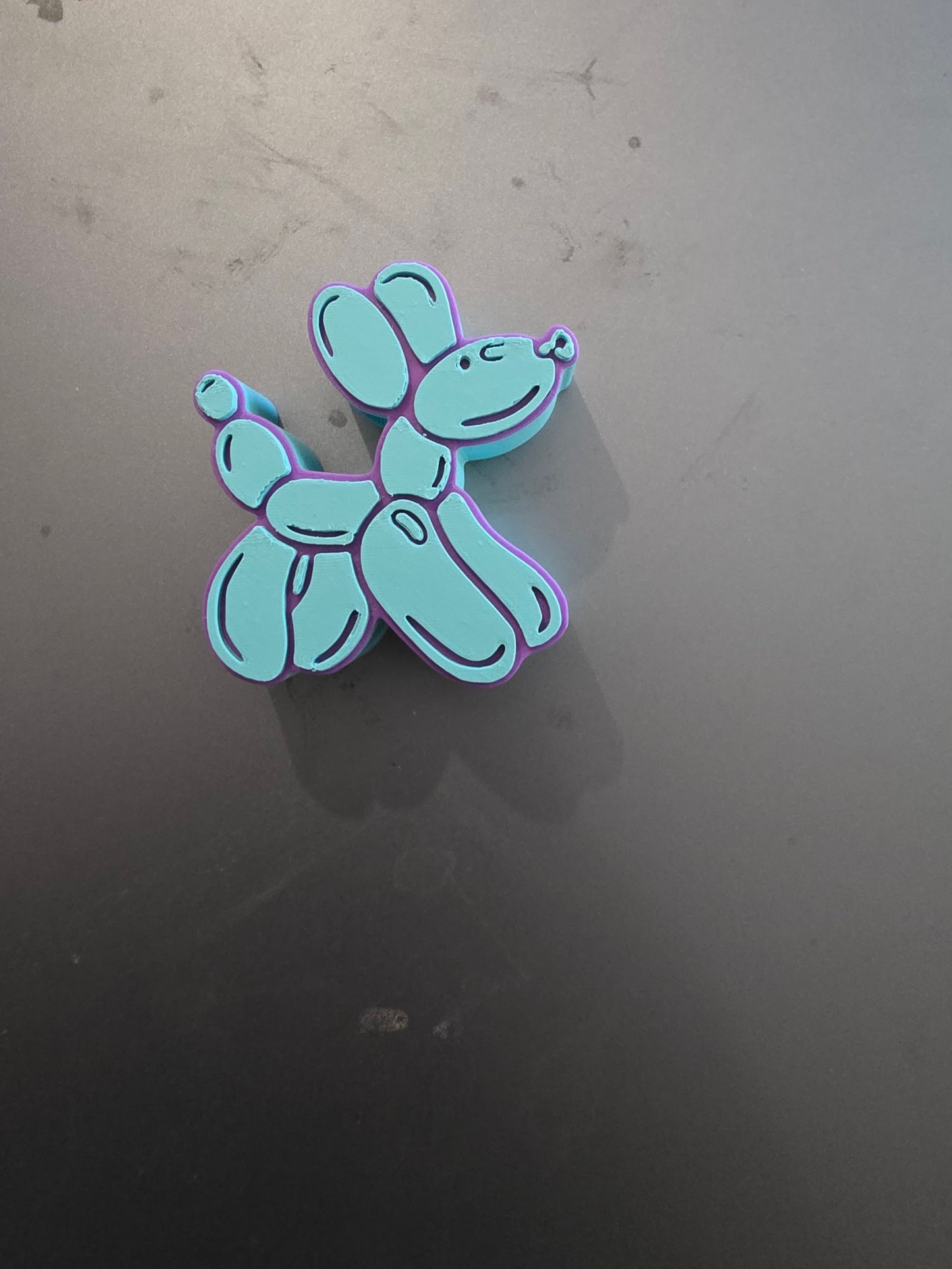 Blue Balloon Dog Straw Topper
