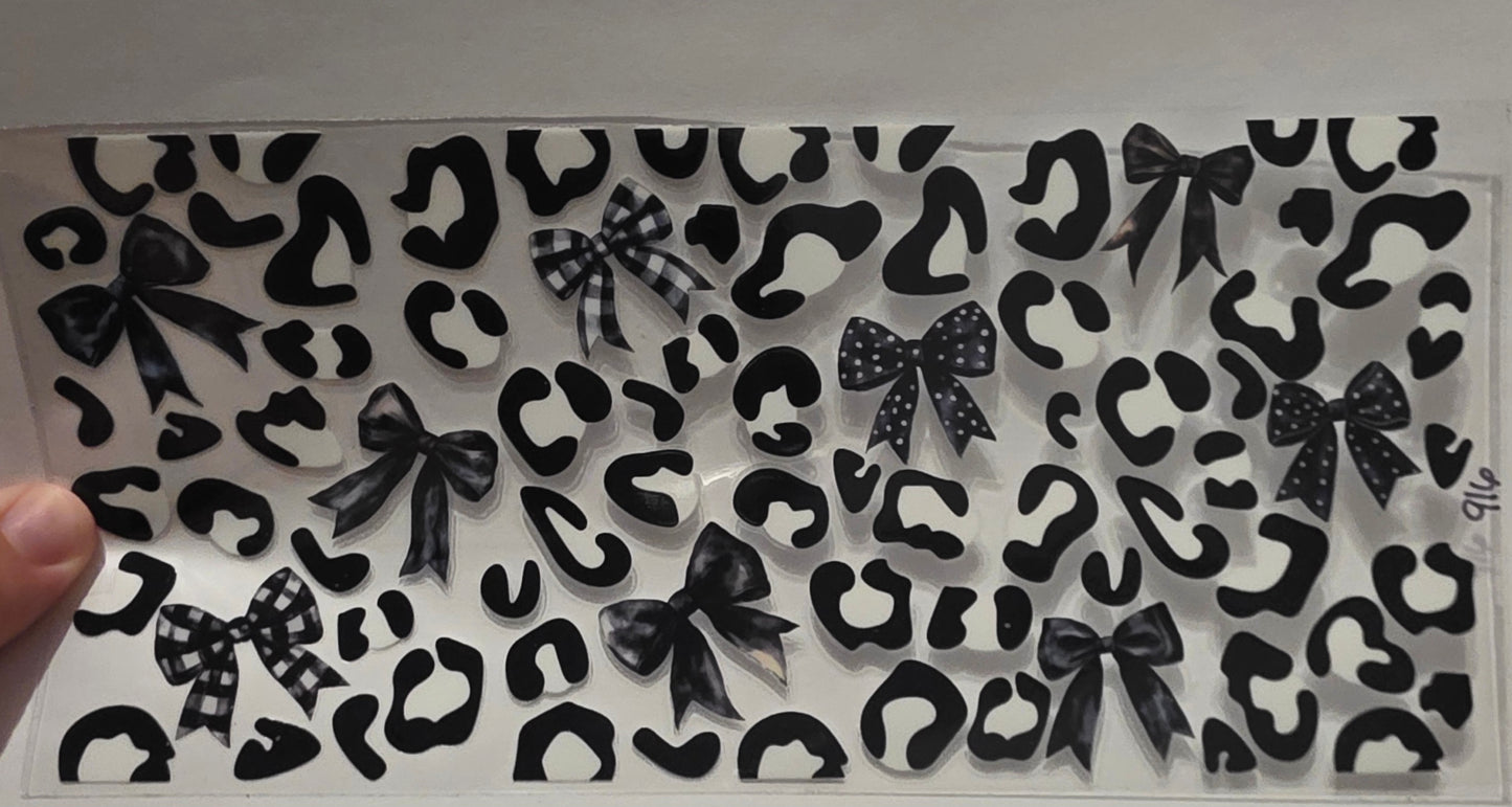 black and white bows with chetta print