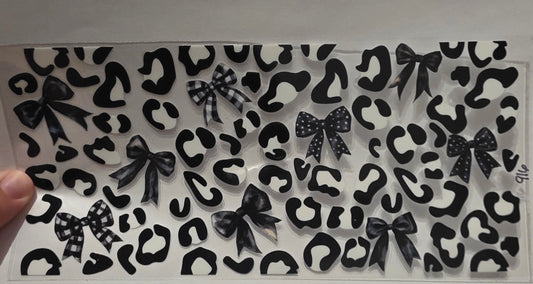 black and white bows with chetta print