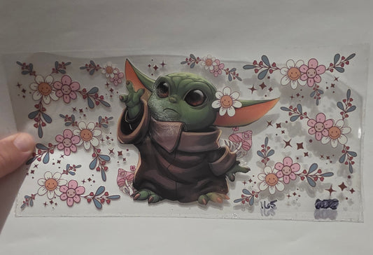 Baby Yoda With Flowers