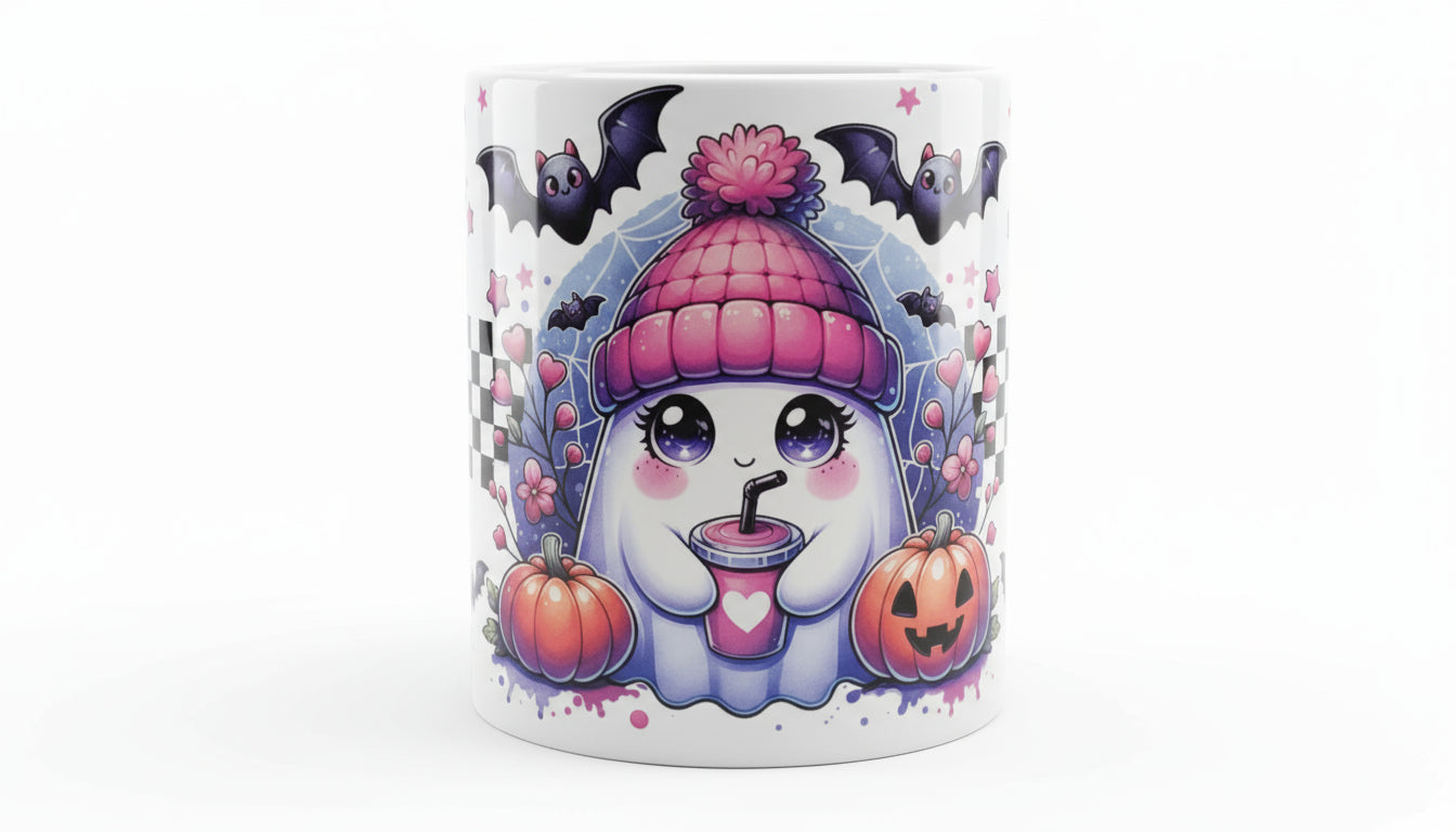 Ghost with Bats and Pumkins