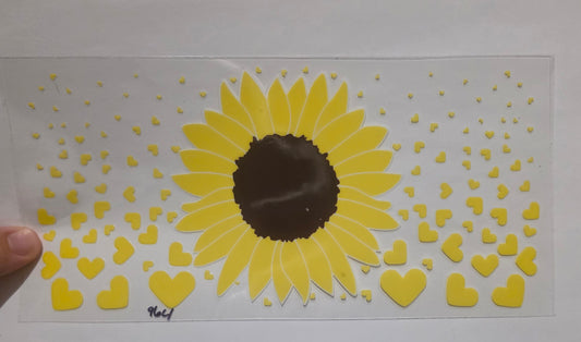 Sunflower with hearts