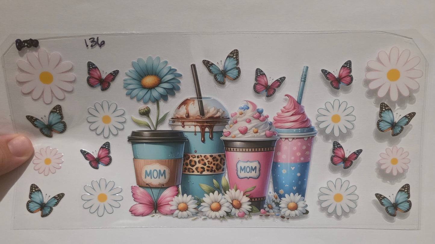 Mom WIth coffee cup and Flowers