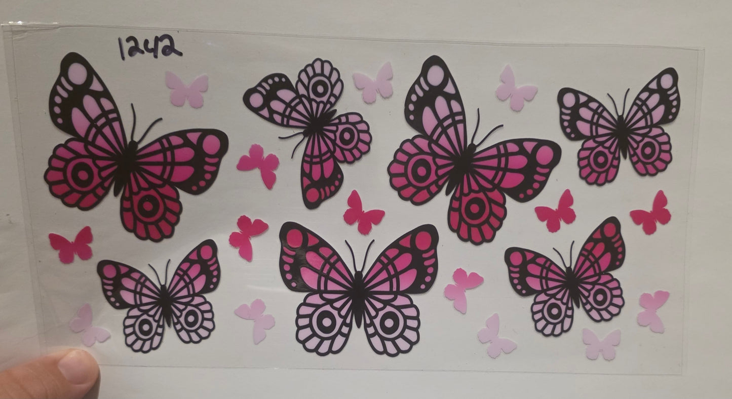 Pink a black butterflies