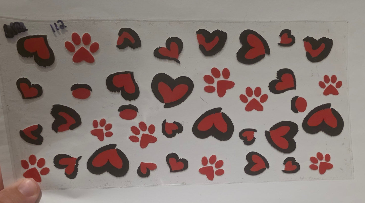 Red hearts & DOg paws