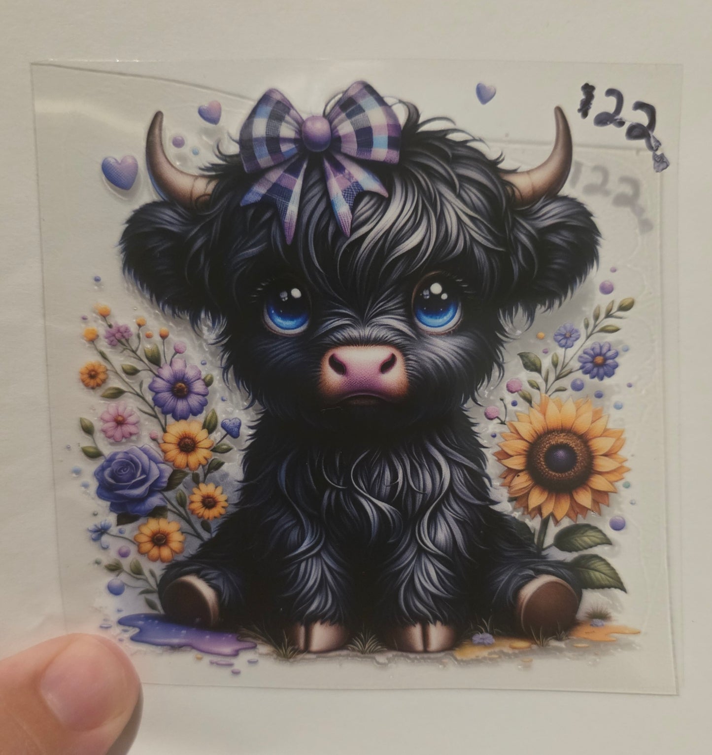Highland Cow with flowers