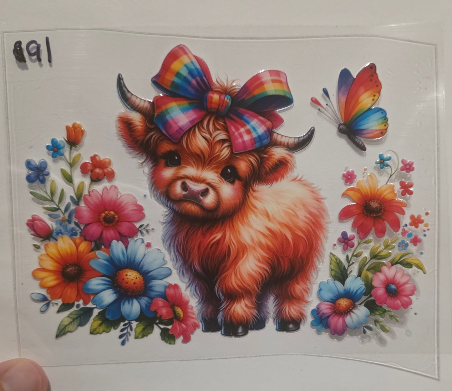 Higland cow with flowers