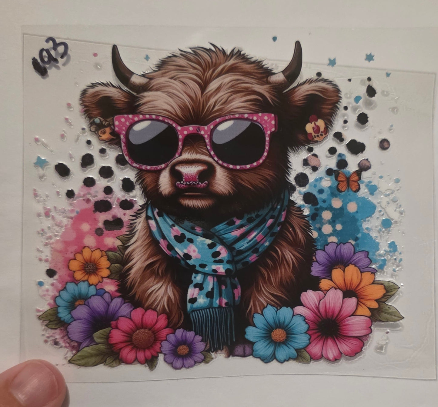 Highland cow With Flowers