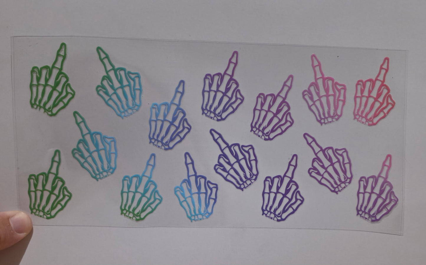 Multi colored middle finger