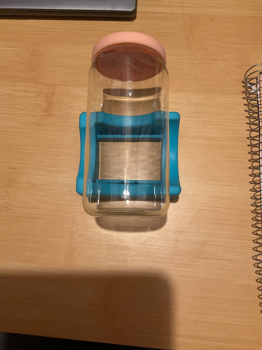 Glass with Pink silacone lid