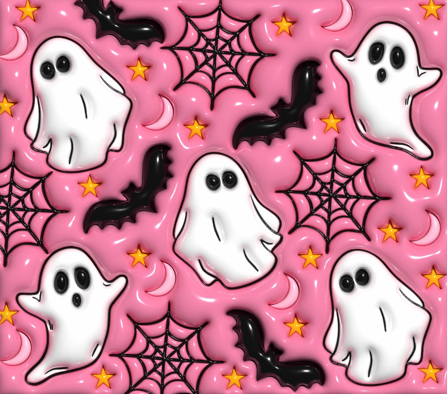 Ghost with bats and spider webs