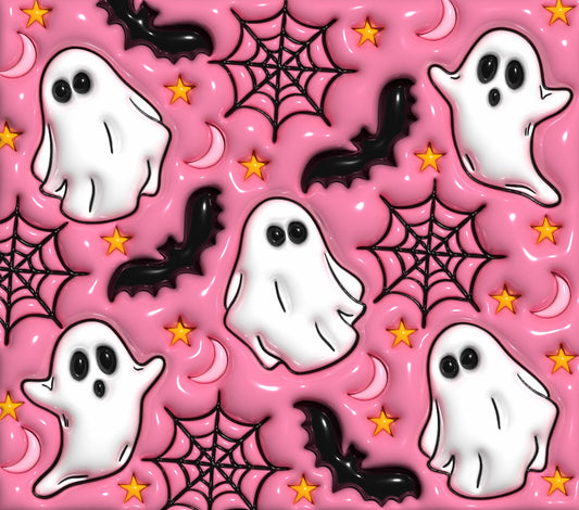 Ghost with bats and spider webs
