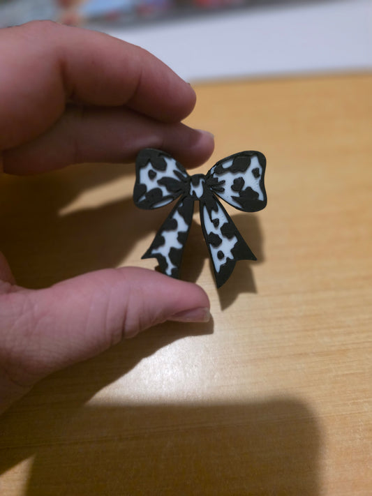 Cow print bow