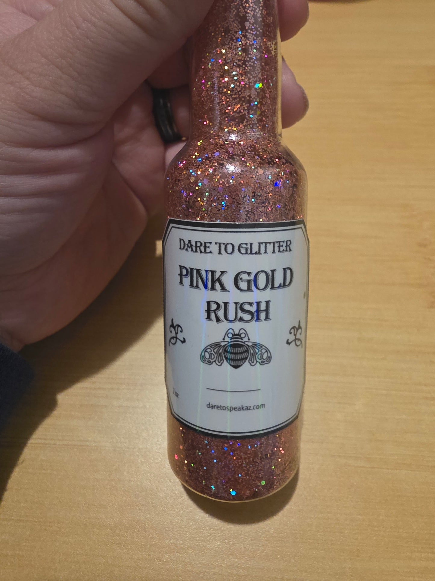 #807 PInk Gold rush Chunky Glitter