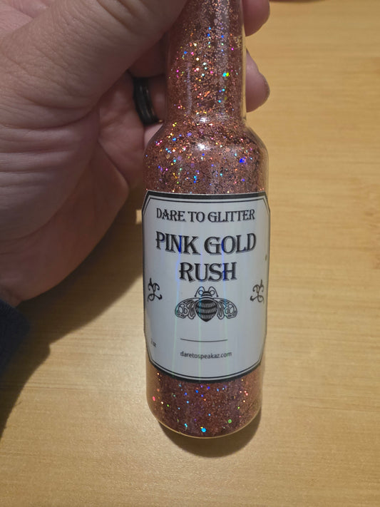 #807 PInk Gold rush Chunky Glitter