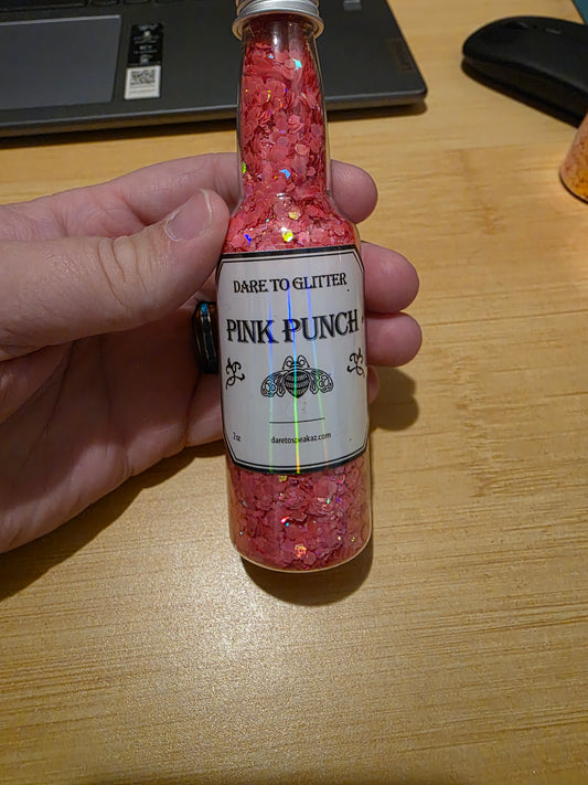 #714 Pink punch Chunky Glitter