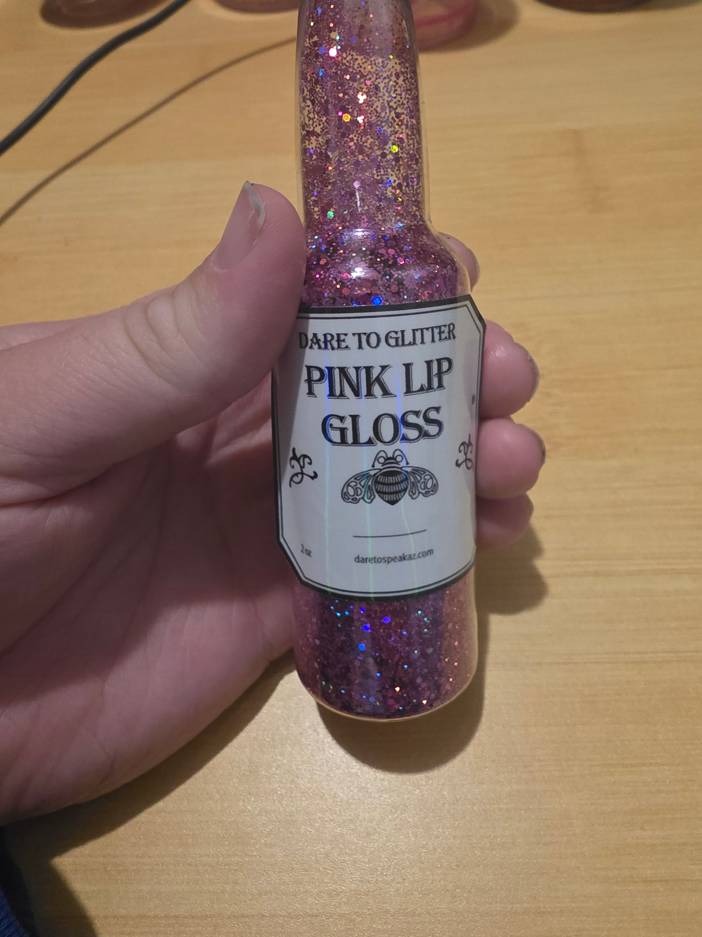 #818 Pink Lip Gloss CHunky Glitter