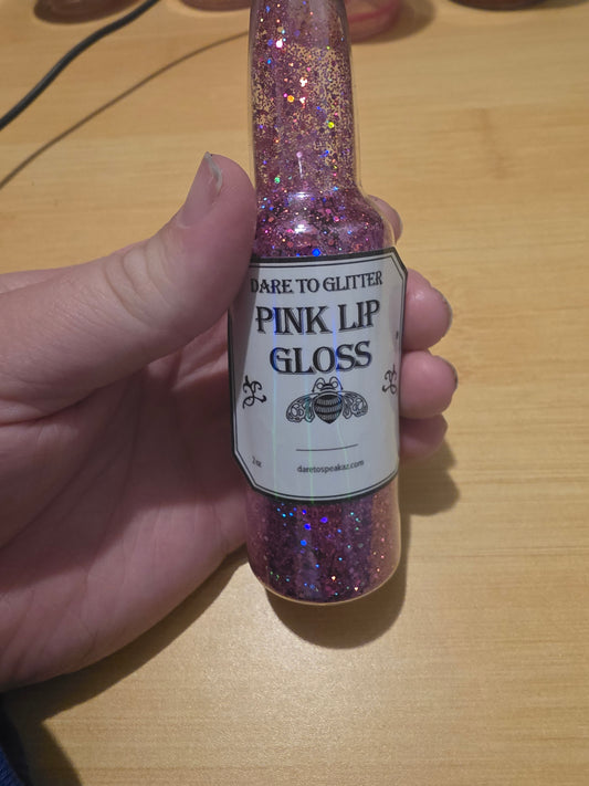 #818 Pink Lip Gloss CHunky Glitter