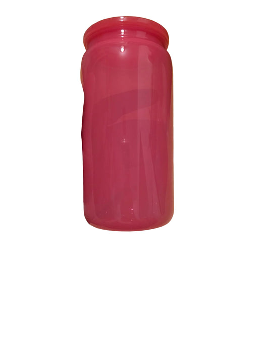 16 oz dark pink arylic mason jar
